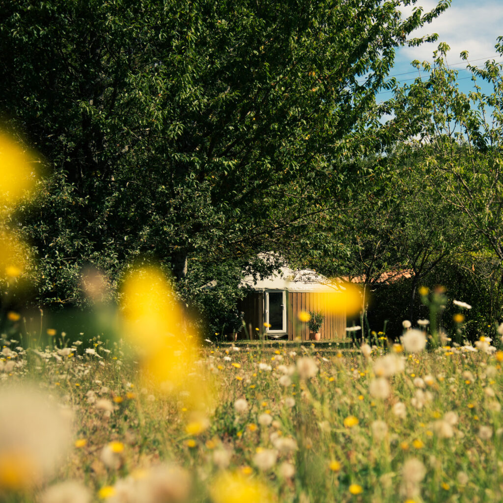 Une yourte au fond du jardin comme studio de jardin