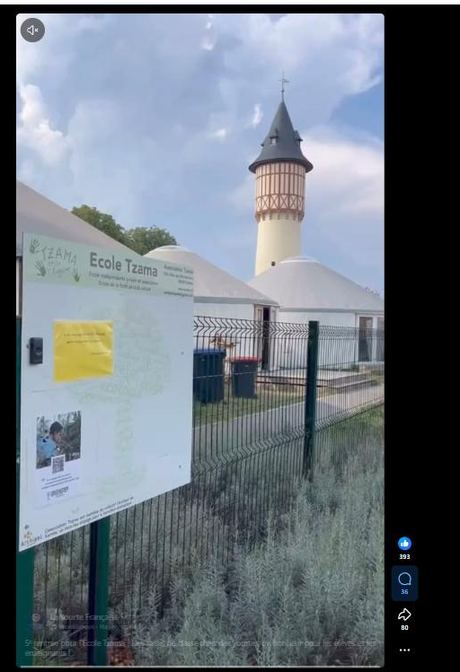 Reel — 5ᵉ rentrée de l'École Tzama (sept. 2024) · 393 réactions, 80 partages — publication Facebook École en yourte